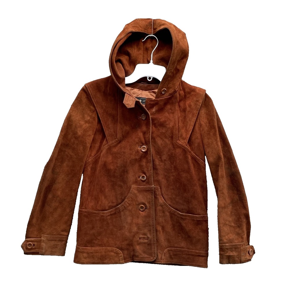 VTG‎ PBD Suede Leather Jacket Women's Small Brown Western Academia Fall 70s Corp